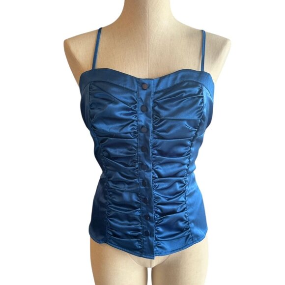 Y2K Miss Bisou Corset Style Button Up Cami size Large - Picture 1 of 8